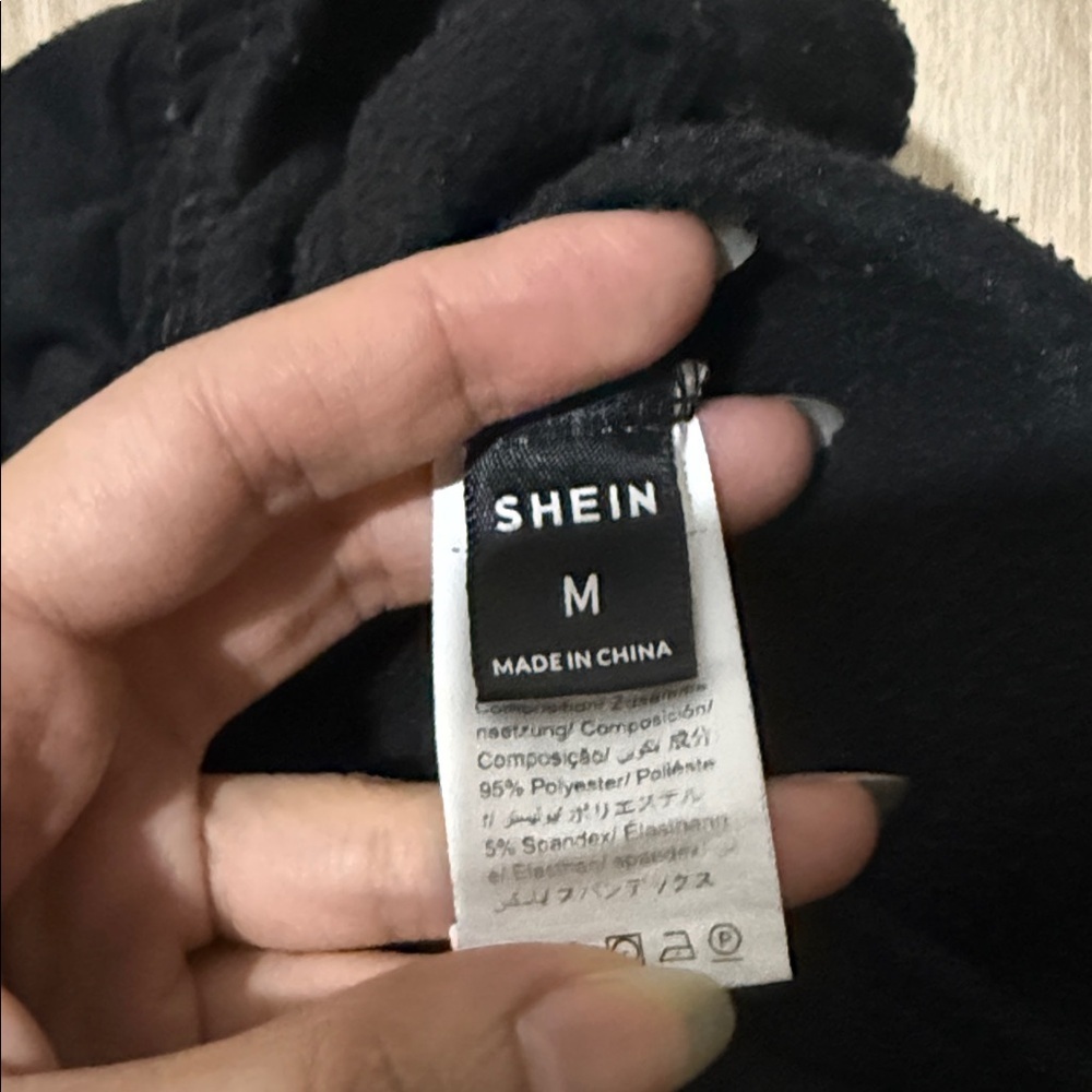 SHEIN Black Kids Jogger Sweatpants with White Logo - Picture 3 of 3